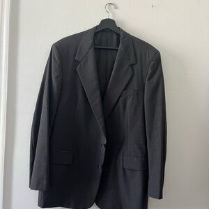 Tom James Classic Men's Dark Gray Two-Button Blazer